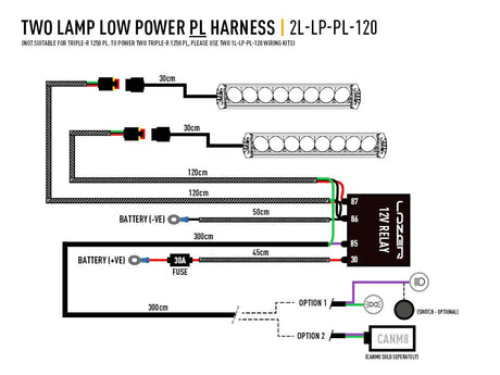 Triple-R Light 2l-Lp-Pl-120 Light Bar Wiring Harness||2l-Lp-Pl-120_1.Jpg||86||trp2llppl120||1277481