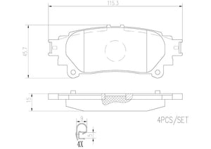 Product of Brembo P83152N Brake Pad - Set Of 4 