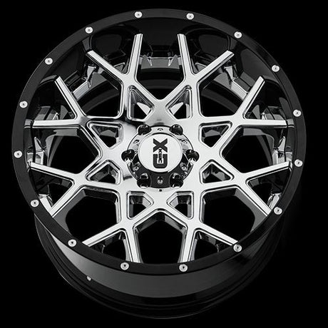 Product of KMC Wheels 20x12 Silver Center With Black And Natural Lip Wheel - 8x6.69 Bolt Pattern 