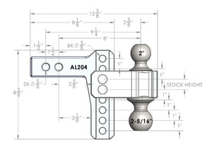 Bulletproof Hitches Al204 Trailer Hitch Ball Mount||al204_7.Jpg||92||bphal204||1736309