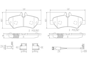 Product of Brembo P50084N Brake Pad - Set Of 4 