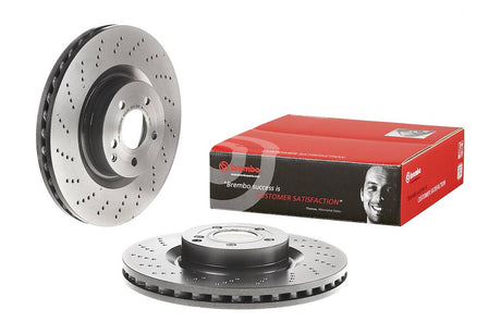 Product of Brembo 09B74661C02 Vented Cross Drilled 1 Piece Brake Rotor 