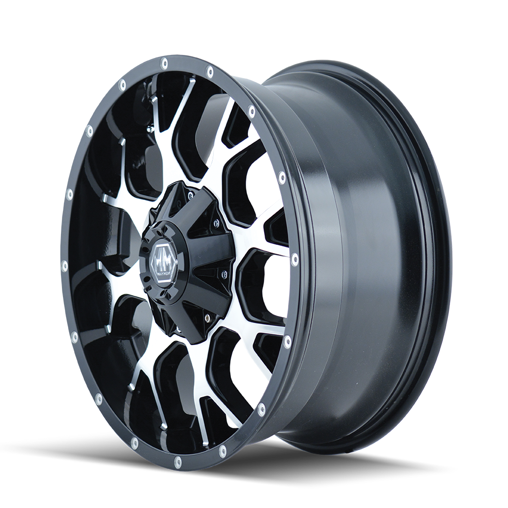 Product of Mayhem Wheels 20x9 Black With Natural Face Wheel - 6x5.31 Bolt Pattern 