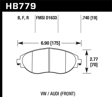 Product of Hawk Performance HB779B.740 Street Brake Pad - Set Of 4 