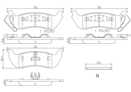 Product of Brembo P24137N Brake Pad - Set Of 4 