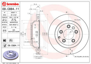 Product of Brembo 09C88411C02 Vented 1 Piece Brake Rotor 