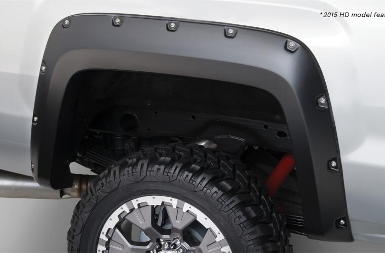 Product of Bushwacker 40122-02 Pocket Style/ Exposed Fasteners Black Fender Flare - Set Of 2 