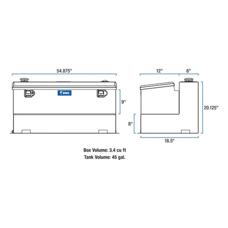Product of UWS TT-45-COMBO Diesel Liquid Transfer Tank 45 Gallon Rectangular 
