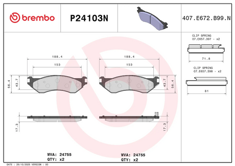 Brembo P24103n Brake Pad||p24103n_1.Png||86||brmp24103n||2104542