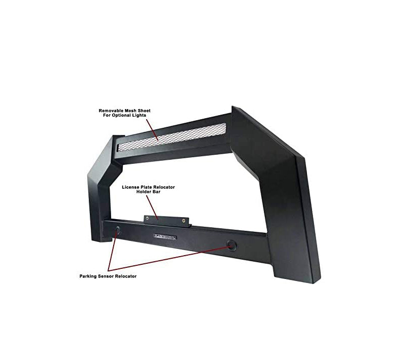 Product of Black Horse Offroad AB-NI25-NL Bull Bar Black Satin 3 Inch No with skid plate 
