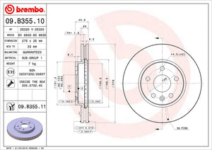 Product of Brembo 09B35511C02 Vented 1 Piece Brake Rotor 