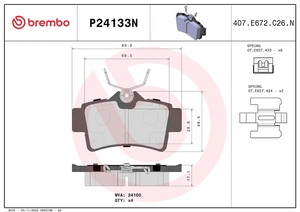 Brembo P24133n Brake Pad||p24133n_2.Png||87||brmp24133n||2104558