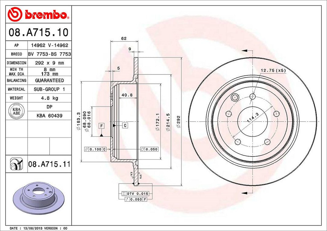 Brembo 08a71511c02 Brake Rotor||08.A715.11_2.Jpg||87||brm08a71511||1653723