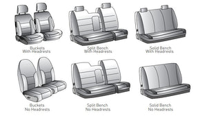 Product of Coverking CSCQ13HI7315 Custom Black/ Light Gray Premium Leatherette Seat Cover 