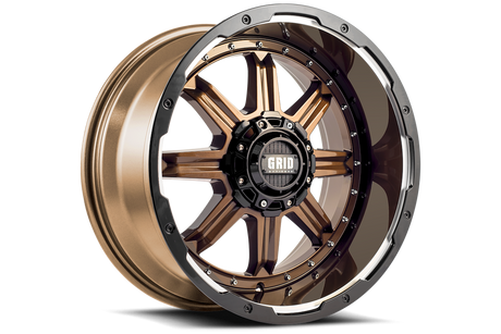 Product of Grid Wheels 17x9 Bronze With Black Lip Wheel - 8x6.69 Bolt Pattern 