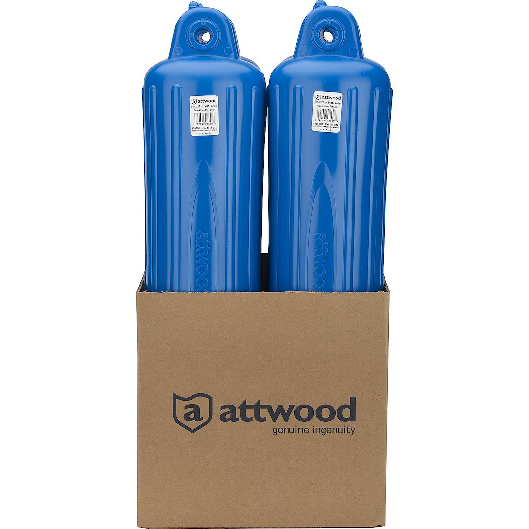 Attwood Marine 9355bd1 Boat Fender||9355bd1_Fender_5_X_22_Pdq_Blue_Side_Pkg.Jpeg||93||a7j9355bd1||1009517