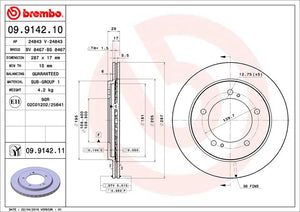 Product of Brembo 09914211C02 Vented 1 Piece Brake Rotor 