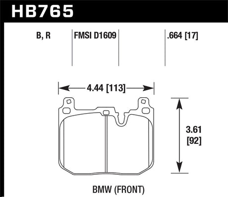Product of Hawk Performance HB765B.664 Street Brake Pad - Set Of 4 