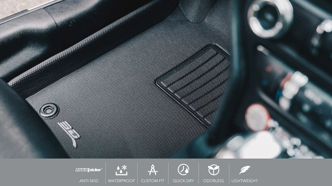 Product of 3D Mats KAGU L1KA05101509 Black Thermoplastic Rubber Of Carbon Fiber Texture Floor Liner 