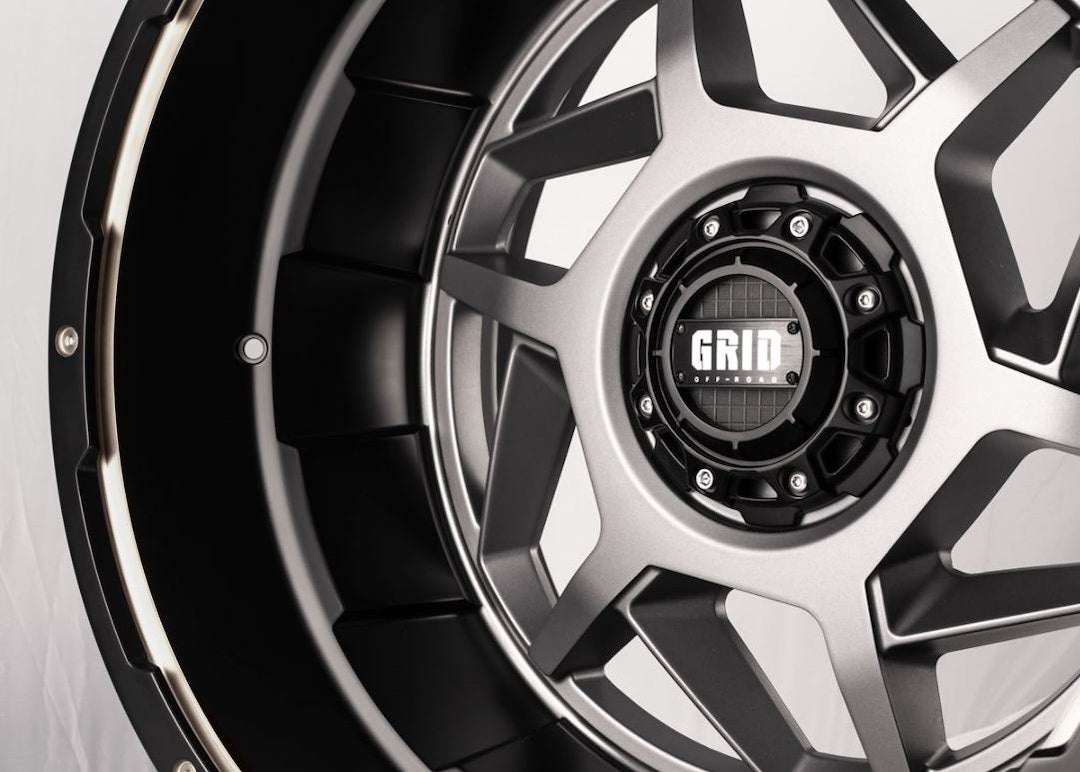 Product of Grid Wheels 22x12 Anthracite With Black Lip Wheel - 6x5.31 Bolt Pattern 
