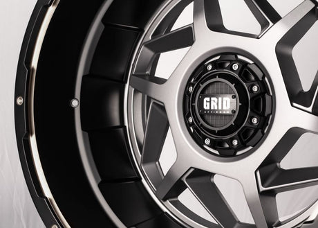 Product of Grid Wheels 22x12 Anthracite With Black Lip Wheel - 6x5.31 Bolt Pattern 