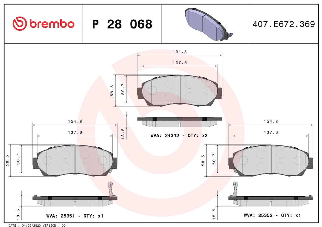 Brembo P28068 Brake Pad||p28068_3.Png||88||brmp28068||1684557