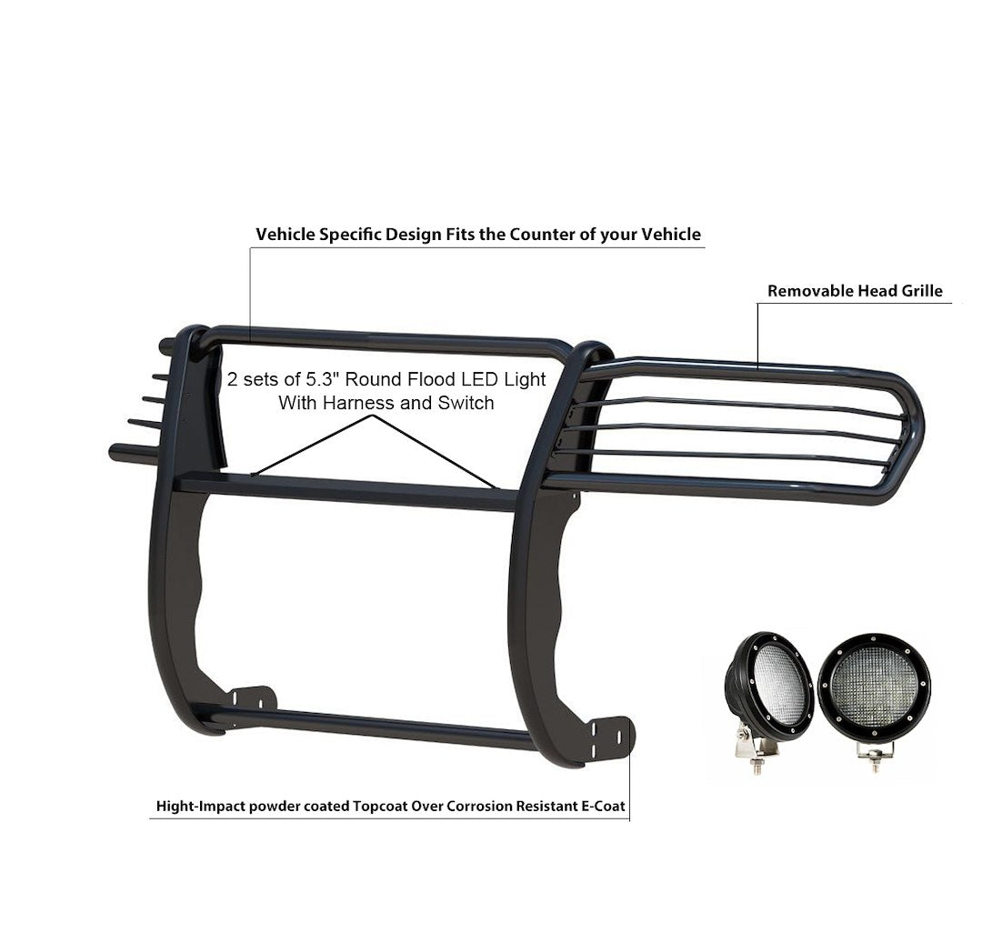 Product of Black Horse Offroad 17A096400MA-PLFB Grille Guard  