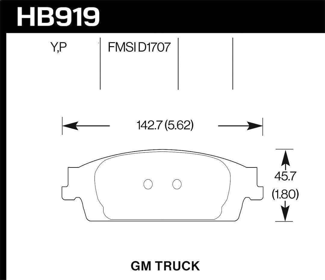 Product of Hawk Performance HB919Y.670 Truck Brake Pad - Set Of 4 
