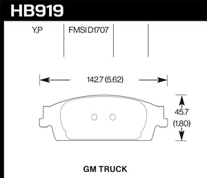 Product of Hawk Performance HB919Y.670 Truck Brake Pad - Set Of 4 