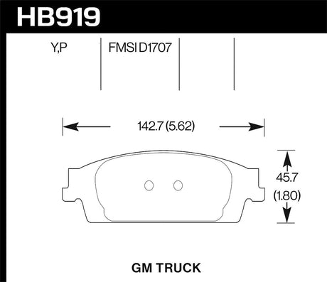 Product of Hawk Performance HB919Y.670 Truck Brake Pad - Set Of 4 