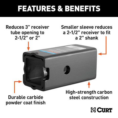 Curt 45408 Trailer Hitch Receiver Tube Adapter||45408_3008x1990_Fa.Jpg||86||c9345408||1266661