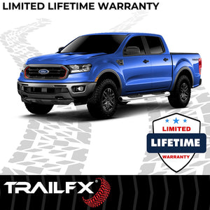 Product of TrailFX A7092S TFX 5" Oval Bent Side Bars Nerf Bar With Surface Steps 
