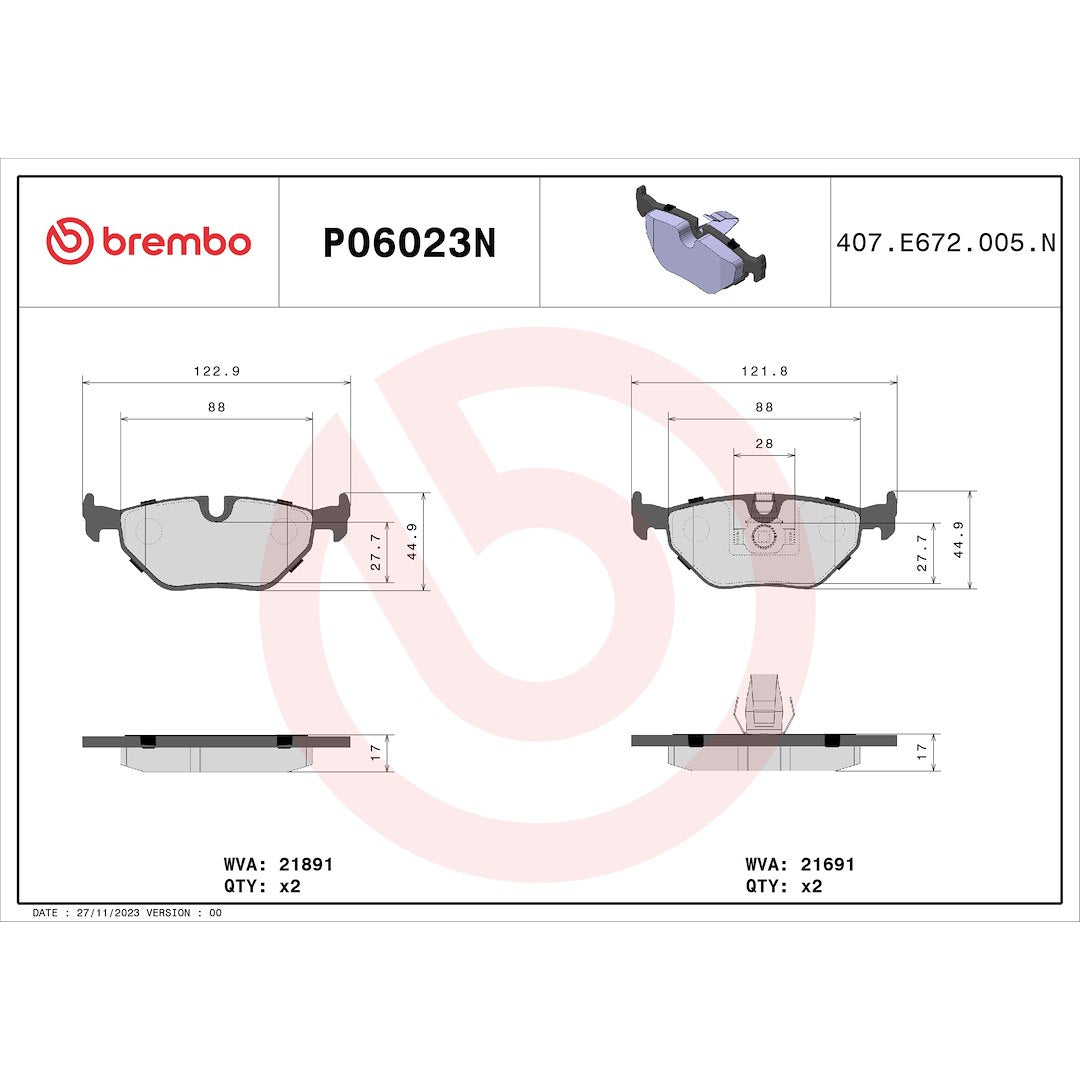 Brembo P06023n Brake Pad||p06023n_Drw.Jpg||89||brmp06023n||1752169