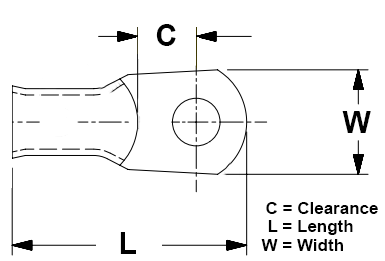 Pacer Marine Tae2-12r-2 Battery Cable Eyelet||closed-End-Lug-Diagram.Png||86||pcrtae212r2||2345171