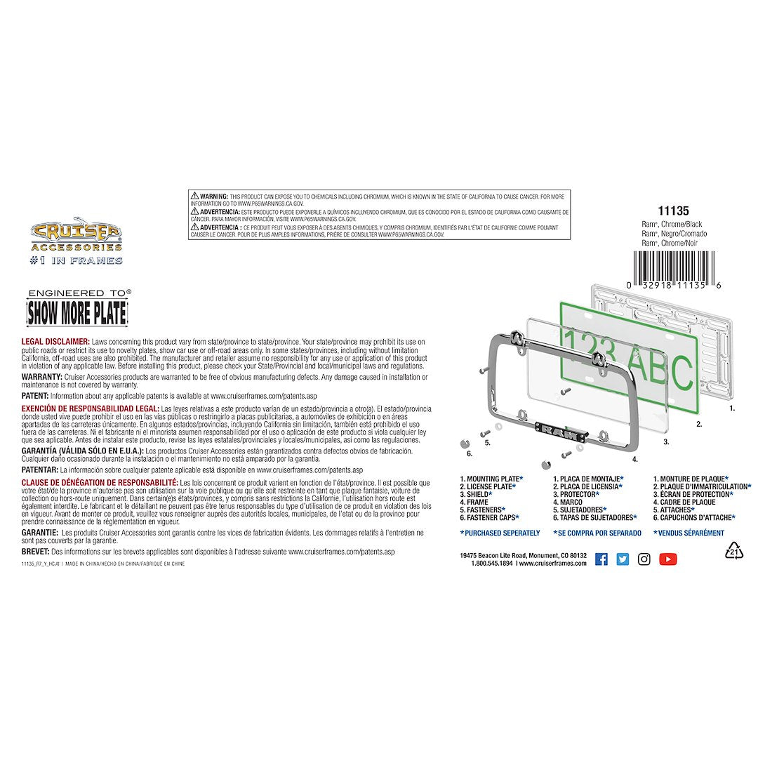 Product of Cruiser 11135 License Plate Frame