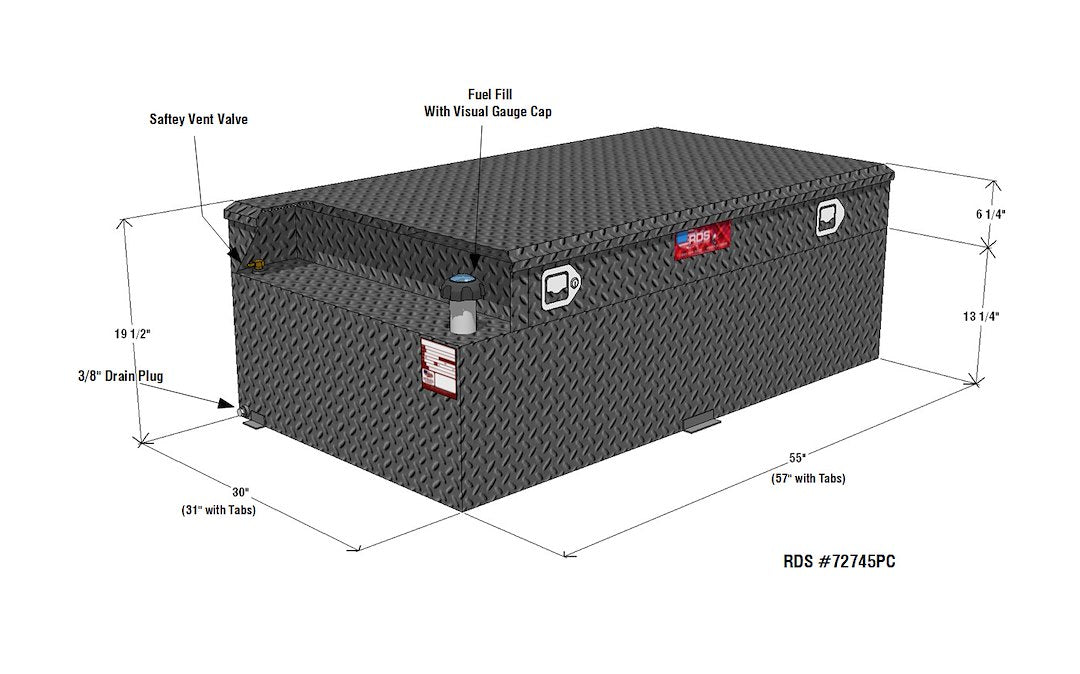 Product of RDS Tanks 72745PC Rectangular 91 Gallon Auxiliary Fuel Tank 