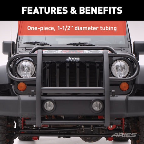 Product of Aries 1050 Grille Guard 1-Piece Black Semi Gloss Powder Coated 