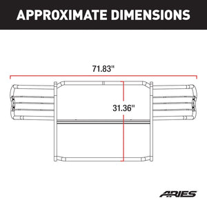 Product of Aries 3065 Grille Guard 1-Piece Black Semi Gloss Powder Coated 