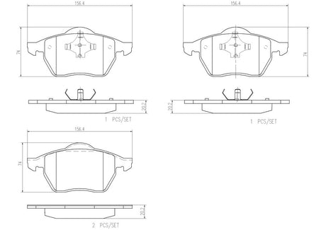 Product of Brembo P85036N Brake Pad - Set Of 4 