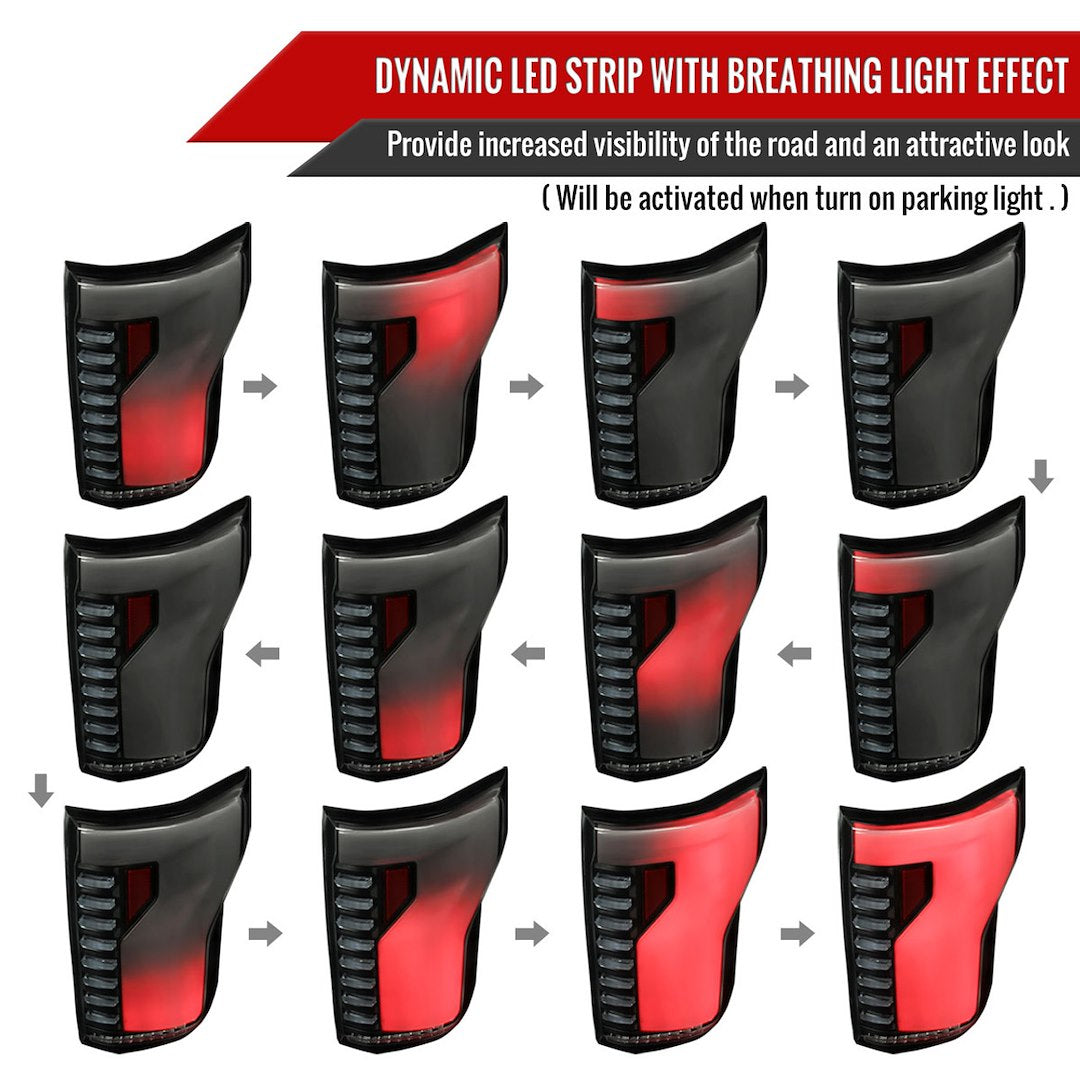 Product of Spec-D Tuning LT-F15015BBLED-SQ-RS Tail Light Assembly 