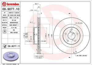 Product of Brembo 09907711C02 Vented 1 Piece Brake Rotor 