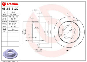 Product of Brembo 08831620C02 Solid 1 Piece Brake Rotor 