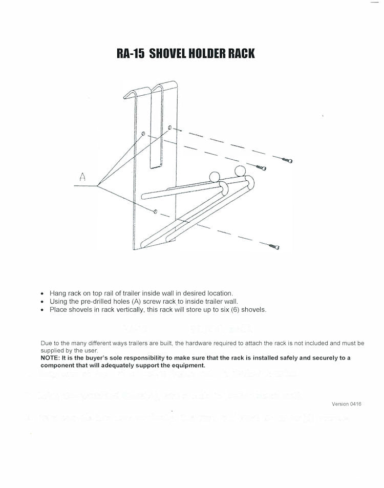 Product of Rack-Em RA-15 Bolt-On Tool Organizer for Closed Trailers - 19"H x 5-1/2" W