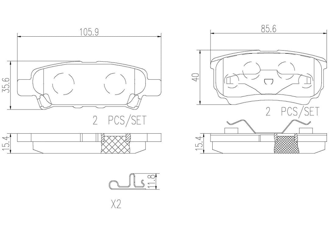 Product of Brembo P54034N Brake Pad - Set Of 4 