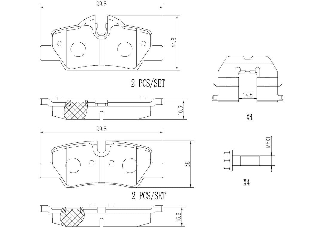 Product of Brembo P06090N Brake Pad - Set Of 4 