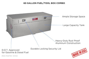 Product of RDS Tanks 72743 Rectangular 60 Gallon Auxiliary Fuel Tank 