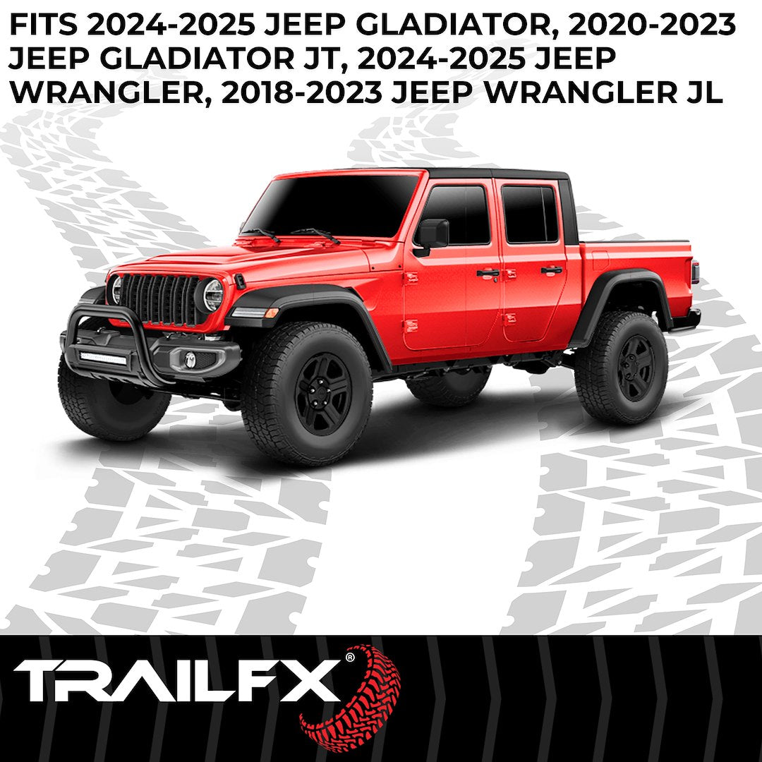 Product of TrailFX B1613T Bull Bar Black Matte Titanium Powder Coated 3-1/2 Inch Yes with skid plate 