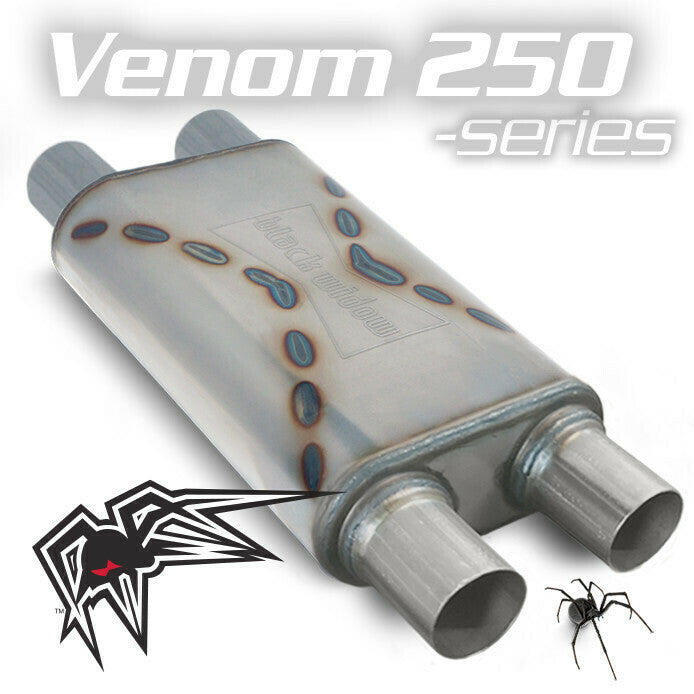 Product of Black Widow Exhaust BWDDV2-33 Venom 250-Series Stainless Steel Exhaust Muffler 