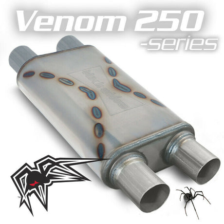 Product of Black Widow Exhaust BWDDV2-33 Venom 250-Series Stainless Steel Exhaust Muffler 