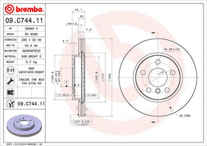 Product of Brembo 09C74411C02 Vented 1 Piece Brake Rotor 